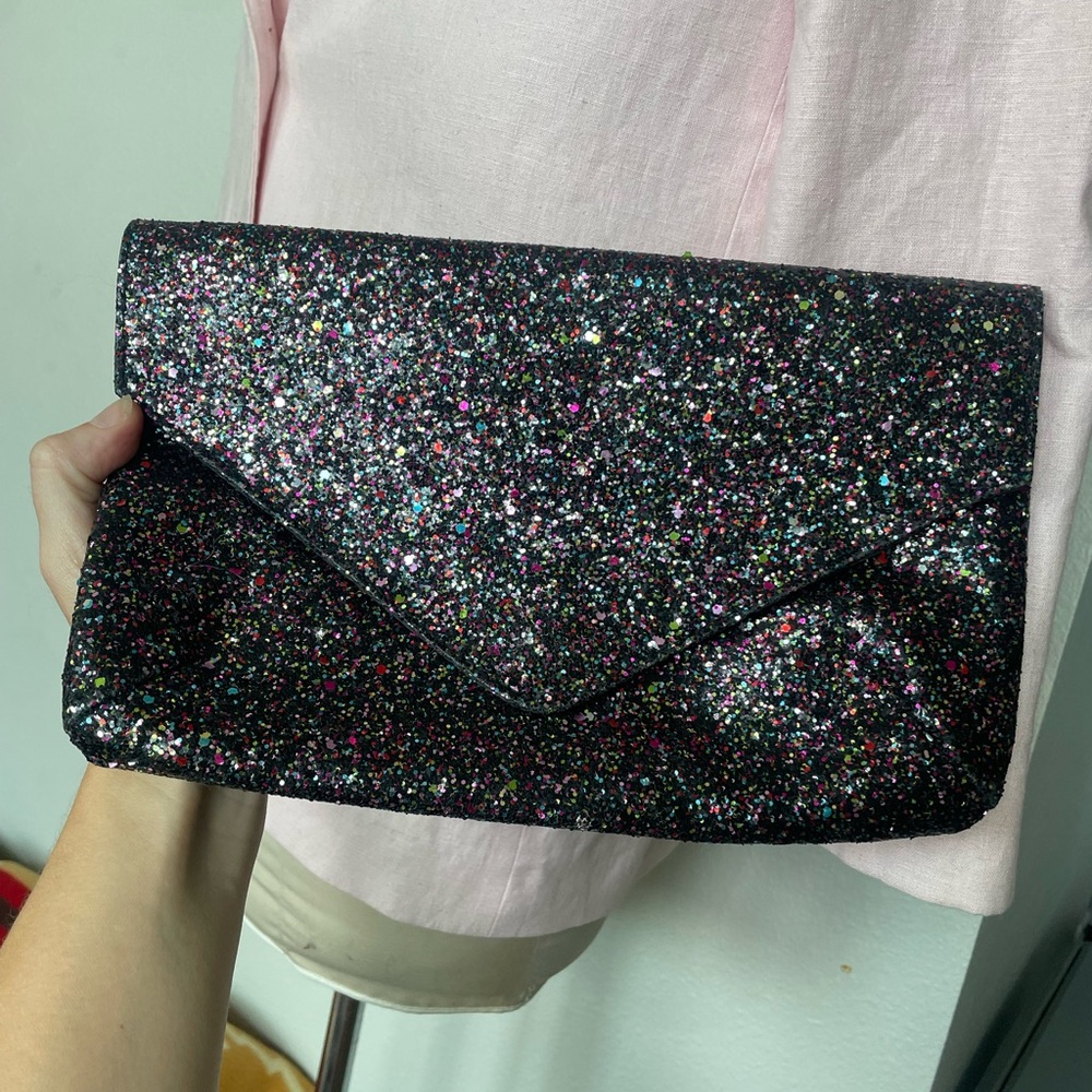 Glittery Black Clutch